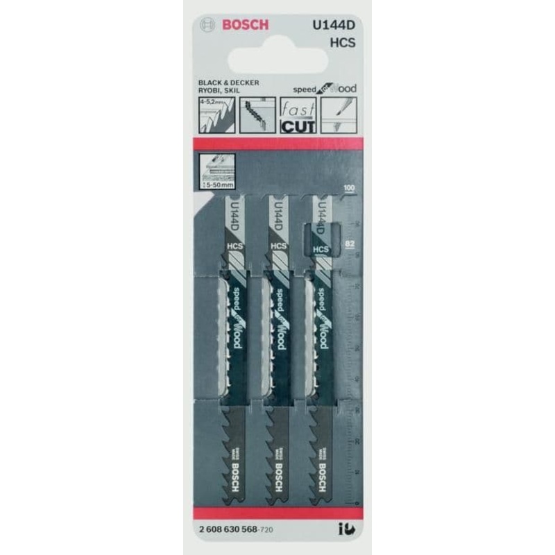 Bosch U144D Jigsaw Blade Speed For Wood – Pack 3