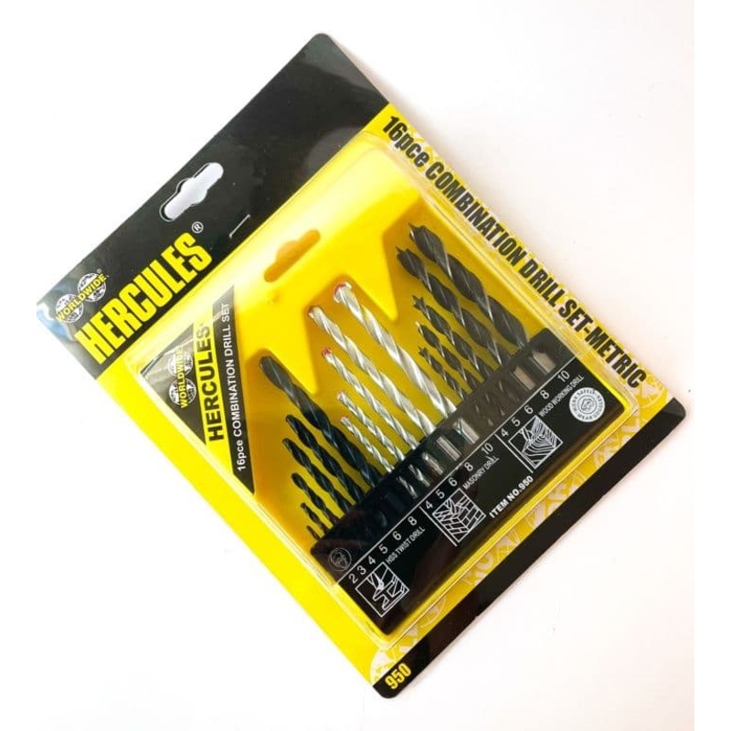 Hercules Combination Drill Set – 16 Pc