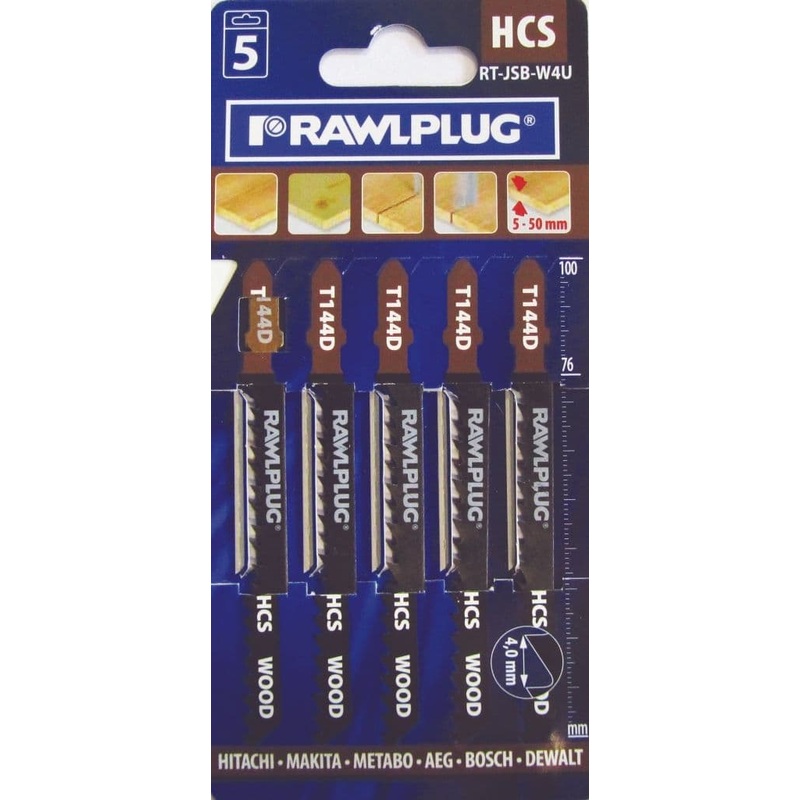 Rawlplug Jigsaw Blades For Wood – Universal Pack 5