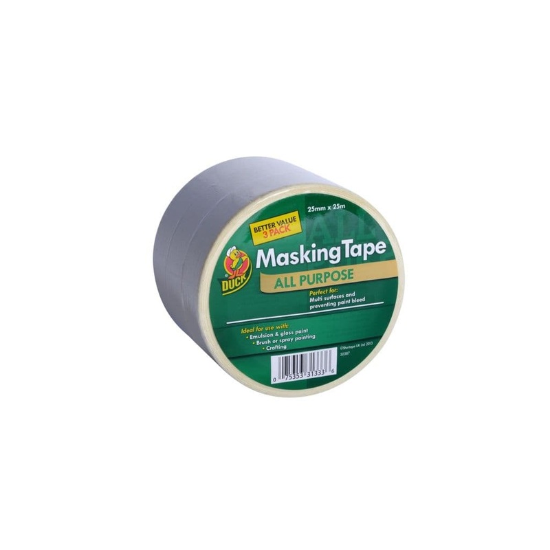 Duck Tape All Purpose Masking Tape – Beige 25mm x 25m Triple Pack