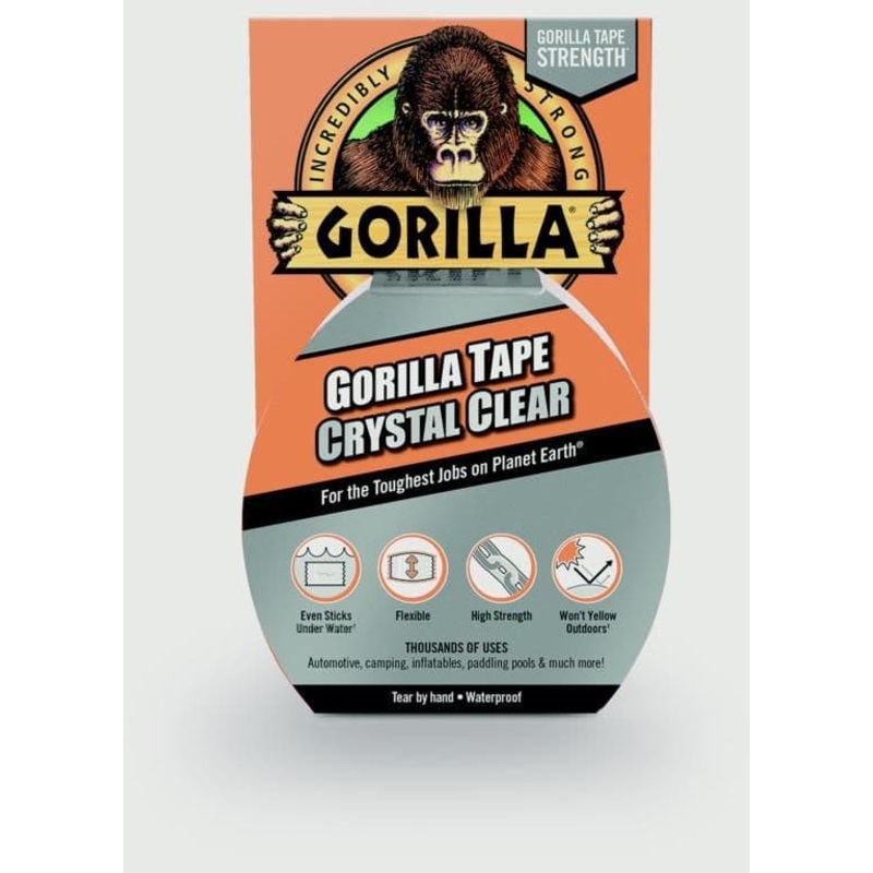 Gorilla Crystal Clear Tape – 8.2m