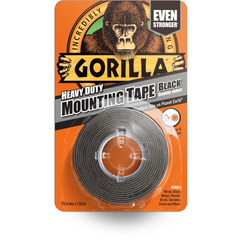 Gorilla Heavy Duty Double Sided Mounting Tape – 1.5m Black