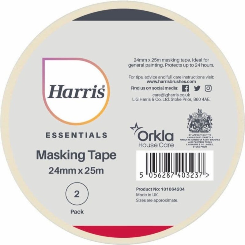 Harris Essentials Masking Tape Pack 2 – 24mm x 25m