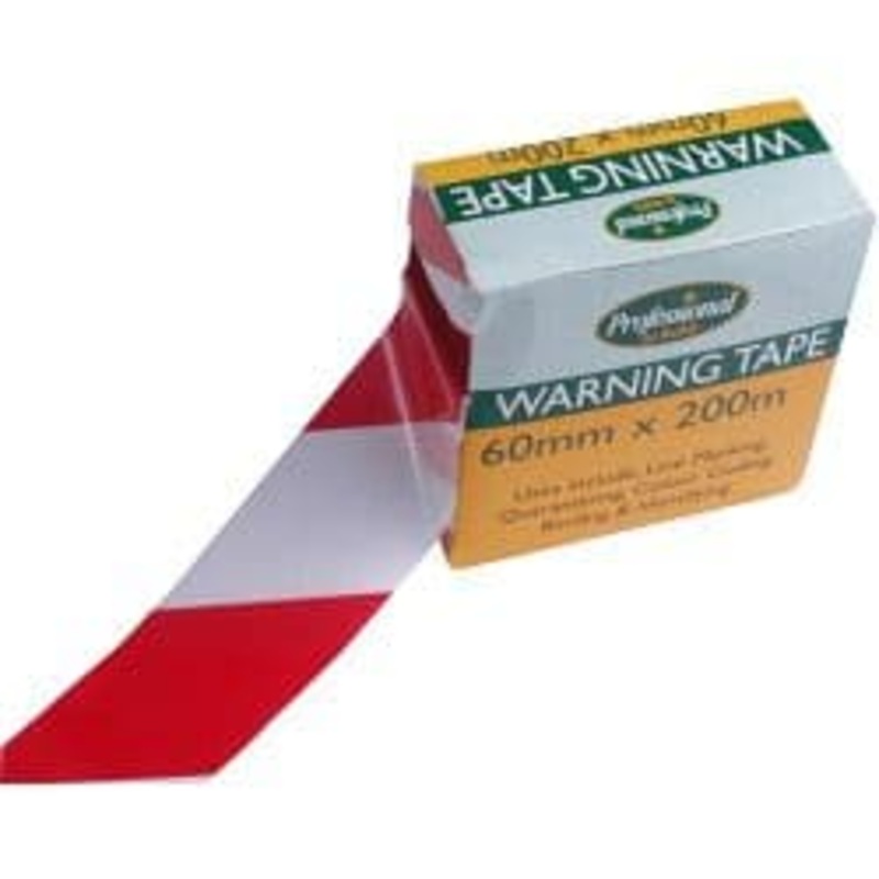 Rodo Red/White Warning Tape – 60mm x 200m