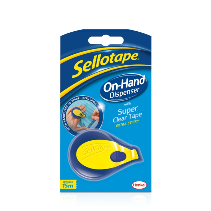 Sellotape On Hand Dispenser – Including 18mm x 15m Roll