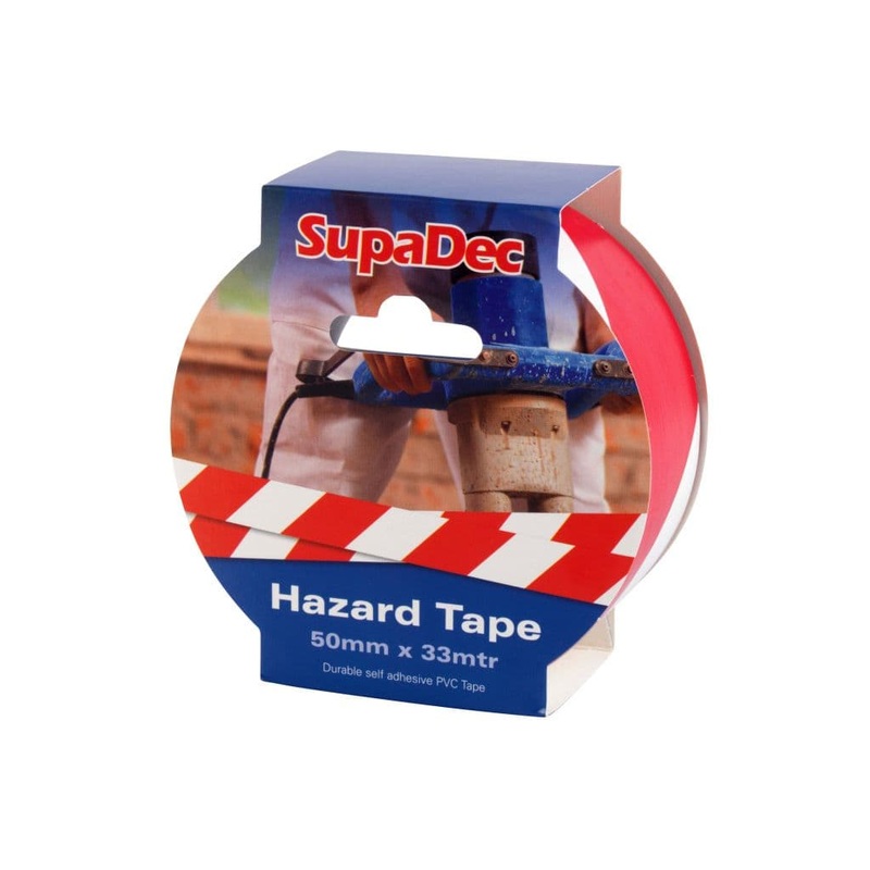 SupaDec Hazard Warning Tape – 50x33m Red/White