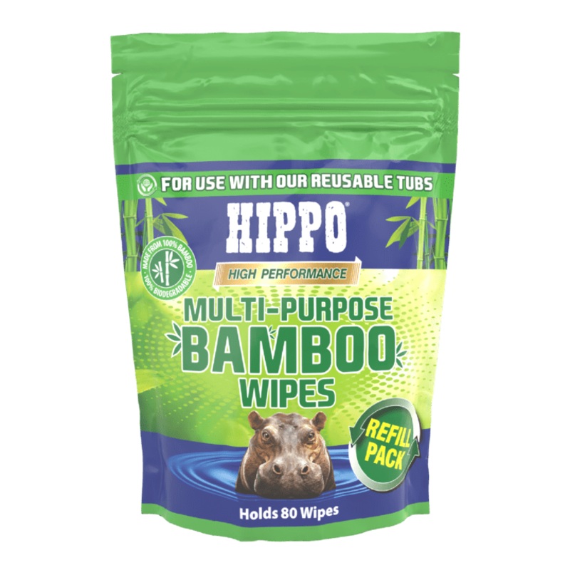 Hippo Multi Purpose Bamboo Wipes Refill – Pack 80