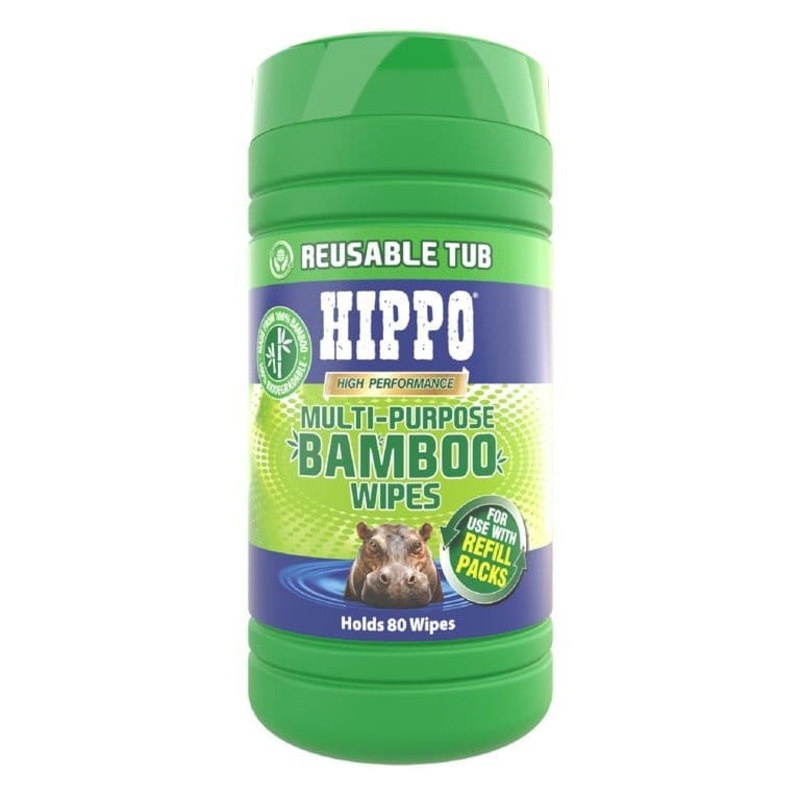 Hippo Multi Purpose Bamboo Wipes – Tub 80