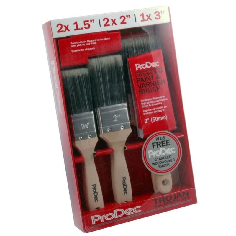 Rodo Trojan Brush Set With FREE 2 Woodworker – 5 piece