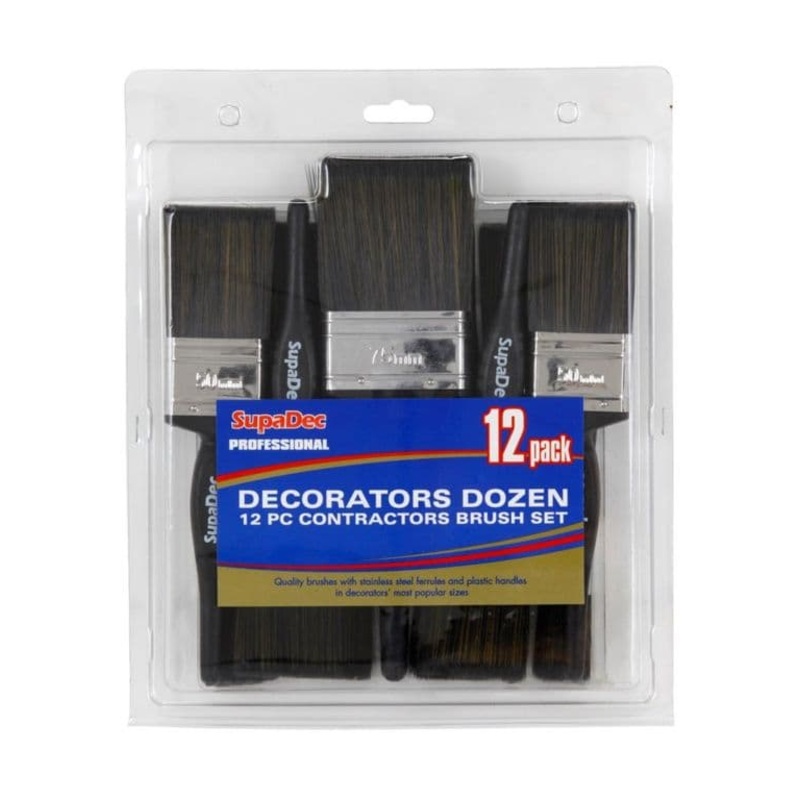 SupaDec Decorators Dozen Contractors Brush Set – 12 Pack