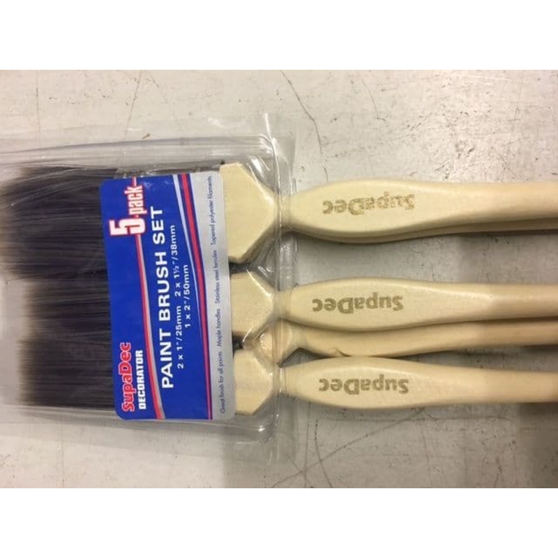SupaDec Maple Handle Paint Brush Set – Pack 5