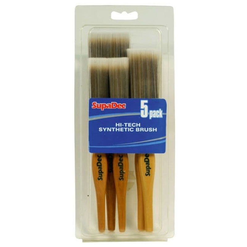 SupaDec Synthetic Brush Set – 2×1/25mm 2×1.5/38mm 2/50mm, 5 Piece
