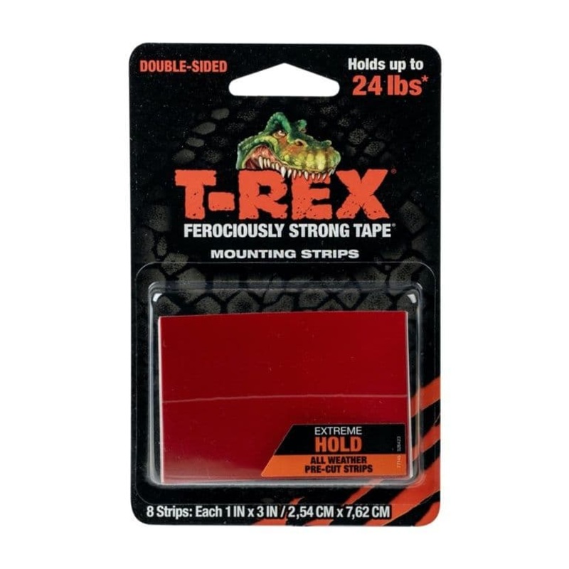 T-Rex Ferociously Strong Mount Strips Pack 8 – 2.54 x  7.62cm