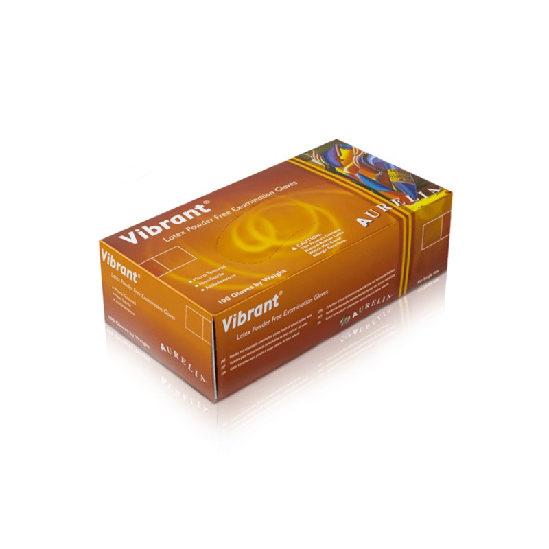 Aurelia Vibrant Latex Powder Free Gloves – Box 100 Large