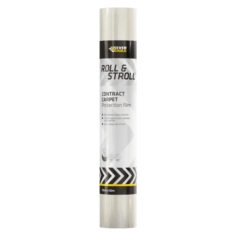 Everbuild Roll & Stroll Contract Carpet Protector Clear – 60cm x 50m
