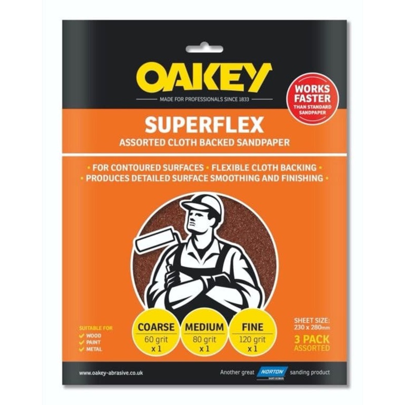 Norton Oakey Superflex – 280 x 230mm – Assorted (1 x C, 1 x M, 1 xF)