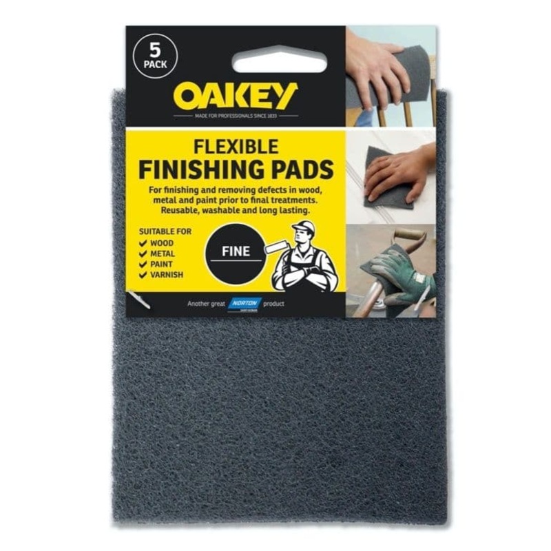 Oakey Flexible Finishing Pads – Grey Pack 5