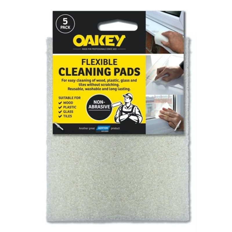 Oakey Hand Abrasive Cleaning Pad – White Pack 5