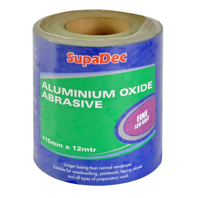 SupaDec Aluminium Oxide Roll – Fine Grade, 120 Grit, 12m
