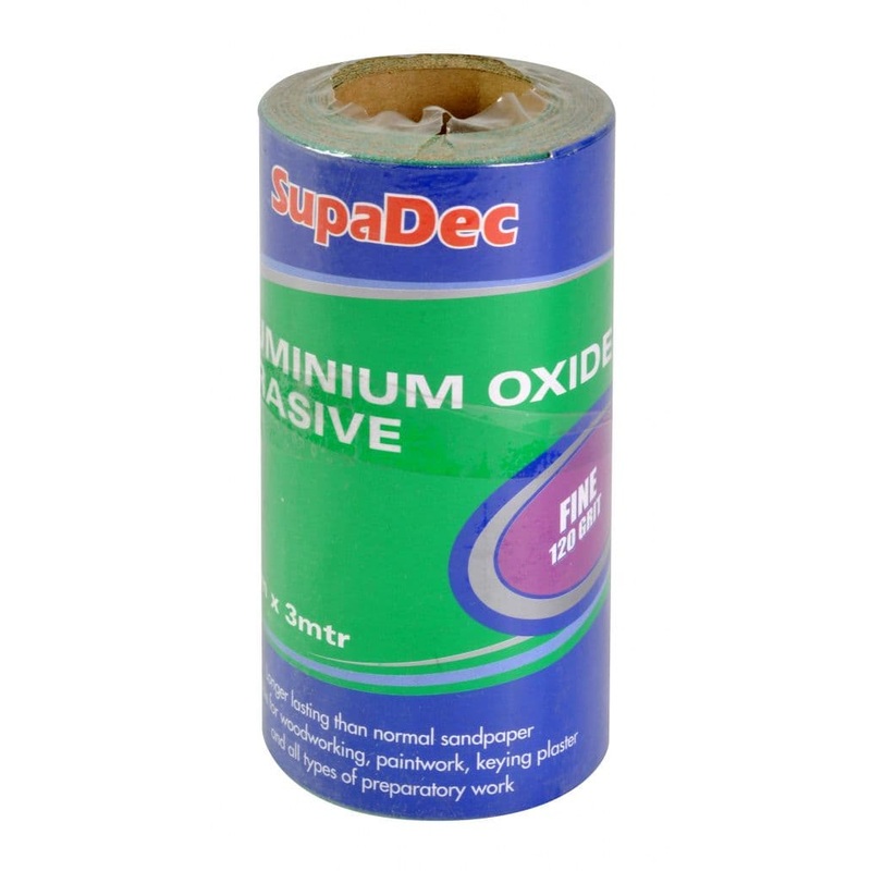 SupaDec Aluminium Oxide Roll – Fine Grade, 120 Grit, 3m