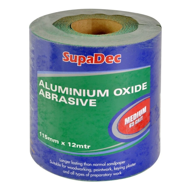 SupaDec Aluminium Oxide Roll – Medium Grade, 80 Grit, 12m