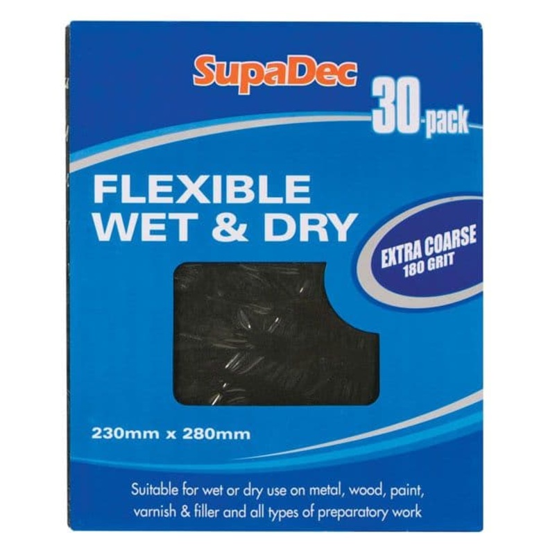 SupaDec Flexible Wet & Dry Paper – Coarse 240 Grade Pack 30