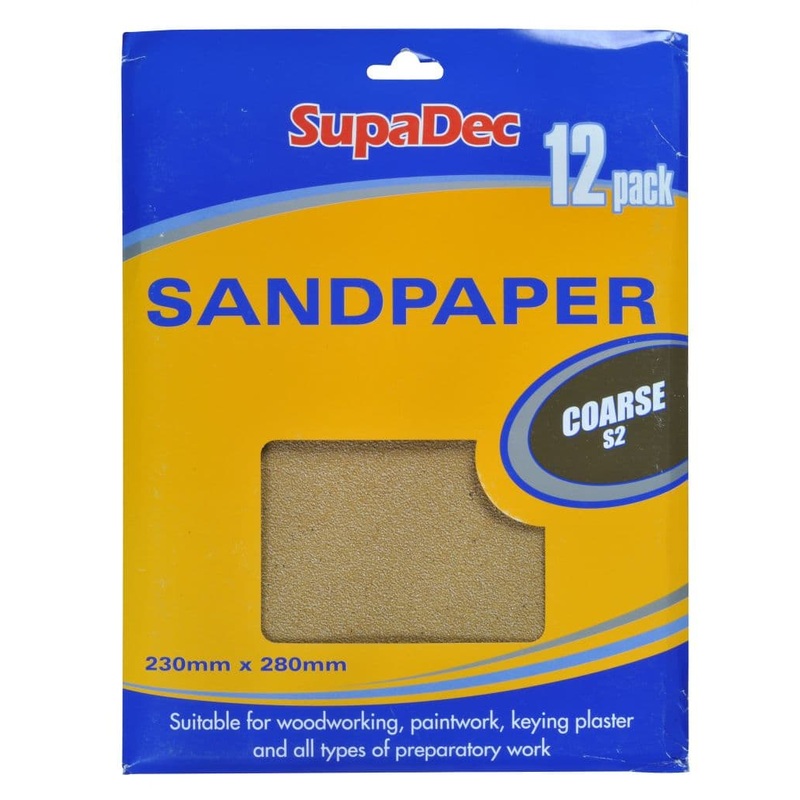 SupaDec General Purpose Sandpaper – Pack 12 Coarse S2