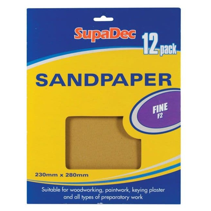 SupaDec General Purpose Sandpaper – Pack 12 Fine F2
