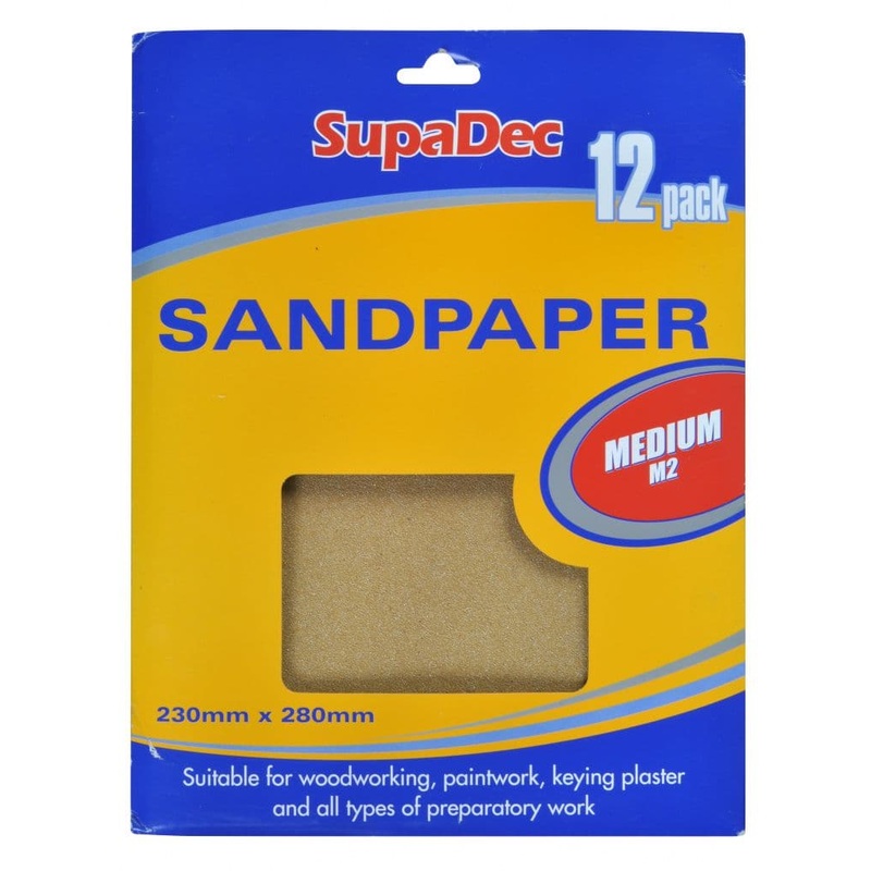 SupaDec General Purpose Sandpaper – Pack 12 Medium M2