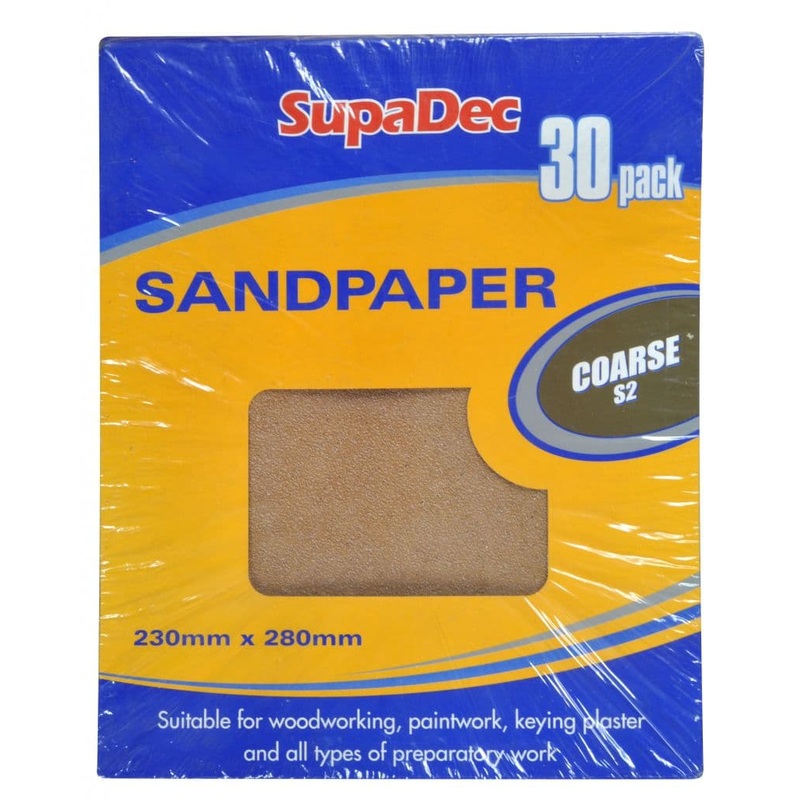 SupaDec General Purpose Sandpaper – Pack 30 Coarse S2