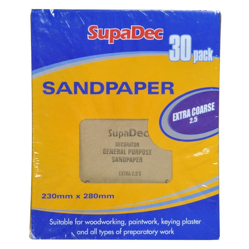 SupaDec General Purpose Sandpaper – Pack 30 Extra Coarse 2.5