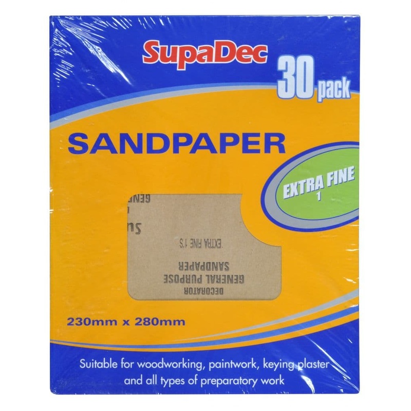 SupaDec General Purpose Sandpaper – Pack 30 Extra Fine 1