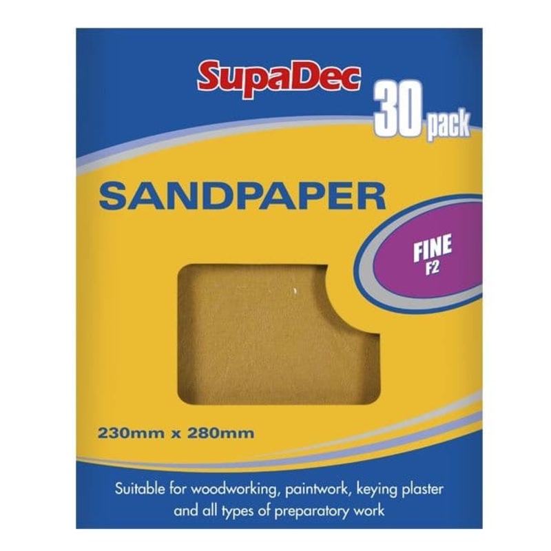 SupaDec General Purpose Sandpaper – Pack 30 Fine F2