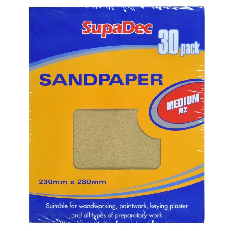 SupaDec General Purpose Sandpaper – Pack 30 Medium M2