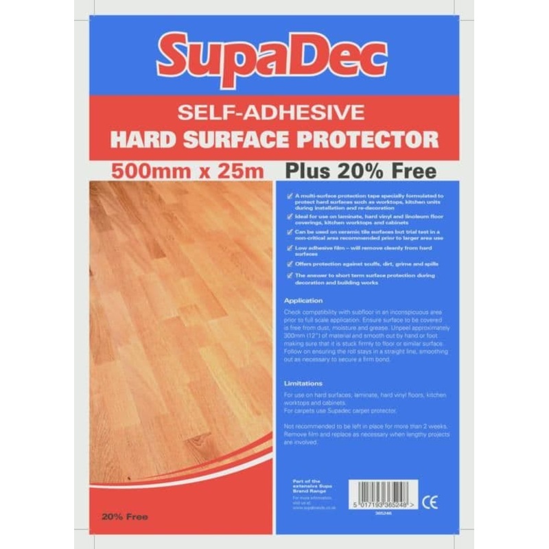SupaDec Hard Floor Protector Film Plus 20% Extra – 500×25