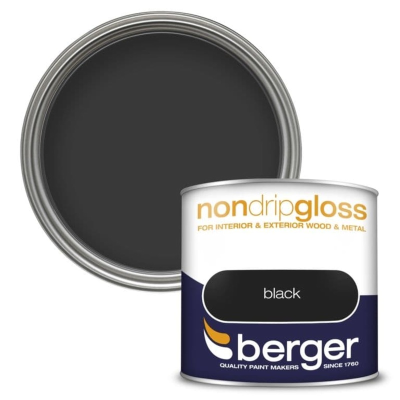 Berger Non Drip Gloss 250ml – Black