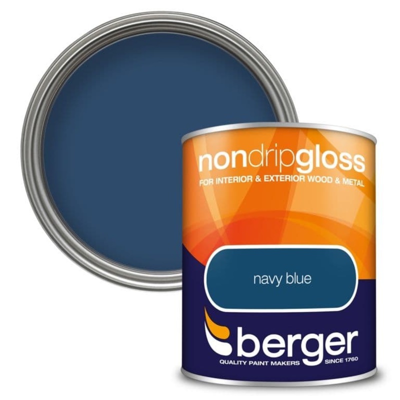 Berger Non Drip Gloss 750ml – Navy Blue