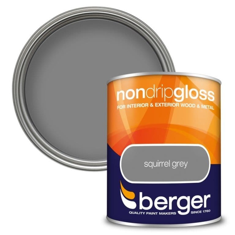Berger Non Drip Gloss 750ml – Squirrel Grey
