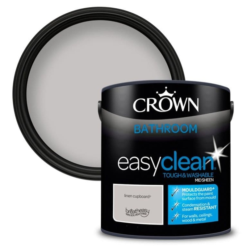 Crown Easyclean Bathroom Mid Sheen 2.5L – Linen Cupboard