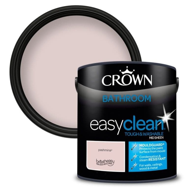 Crown Easyclean Bathroom Mid Sheen 2.5L – Pashmina