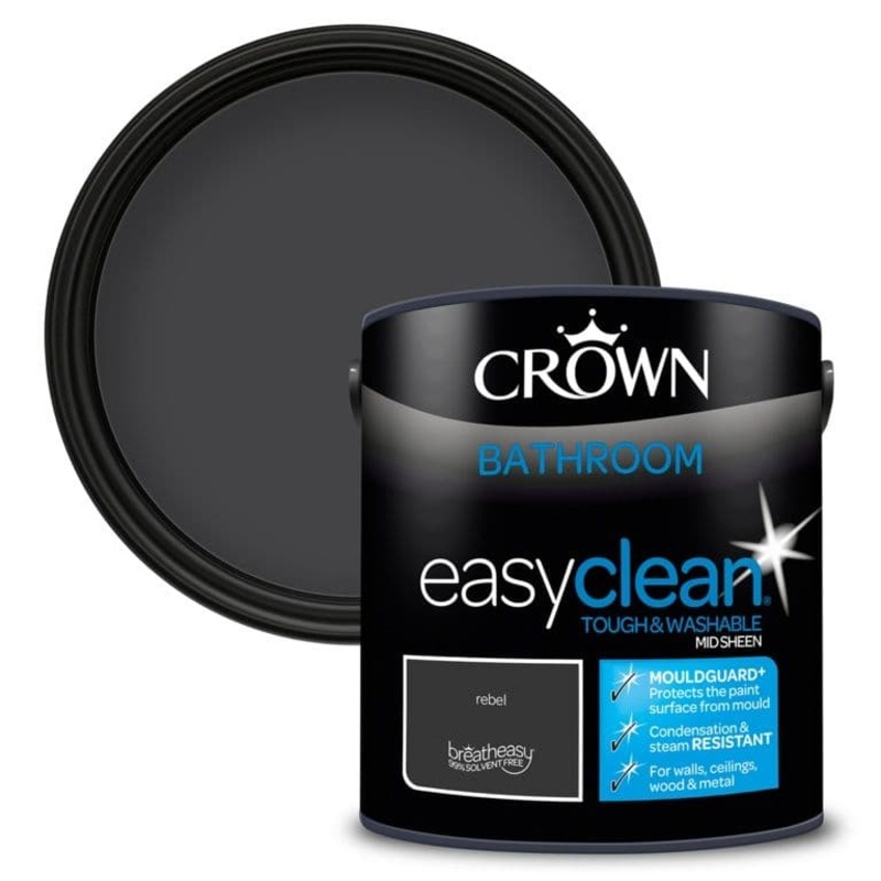 Crown Easyclean Bathroom Mid Sheen 2.5L – Rebel
