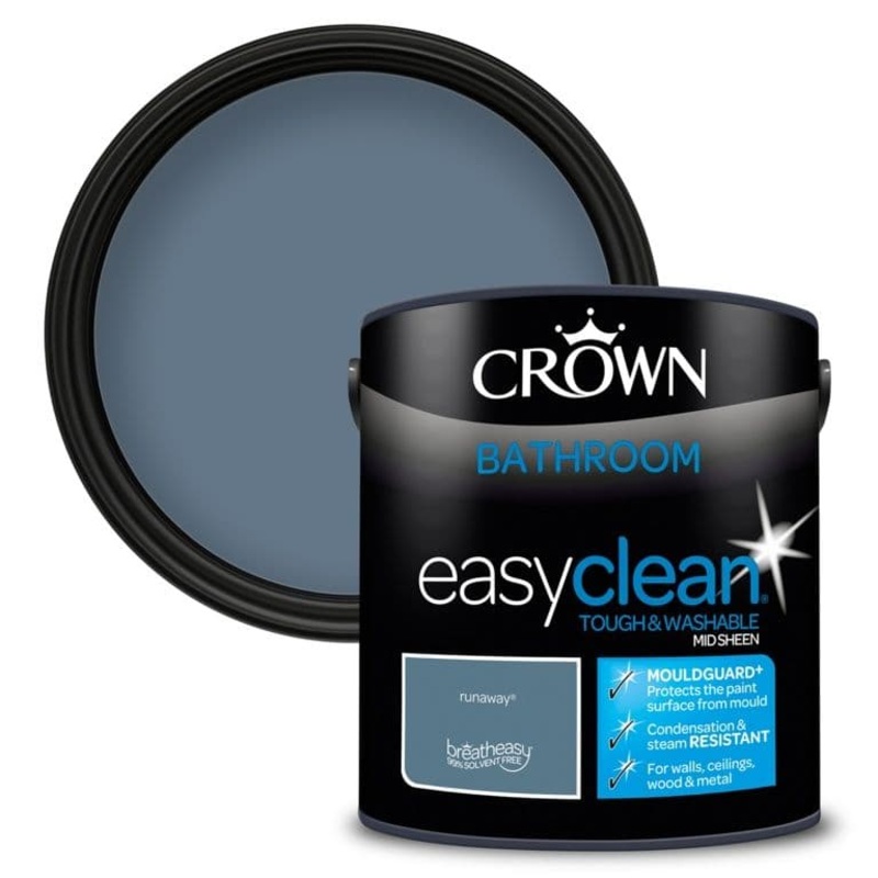 Crown Easyclean Bathroom Mid Sheen 2.5L – Runaway