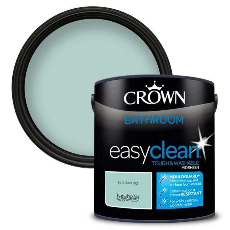 Crown Easyclean Bathroom Mid Sheen 2.5L – Soft Duck Egg