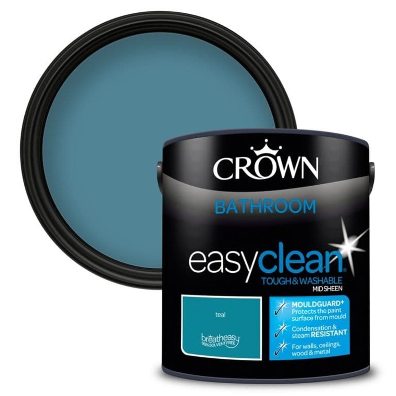 Crown Easyclean Bathroom Mid Sheen 2.5L – Teal