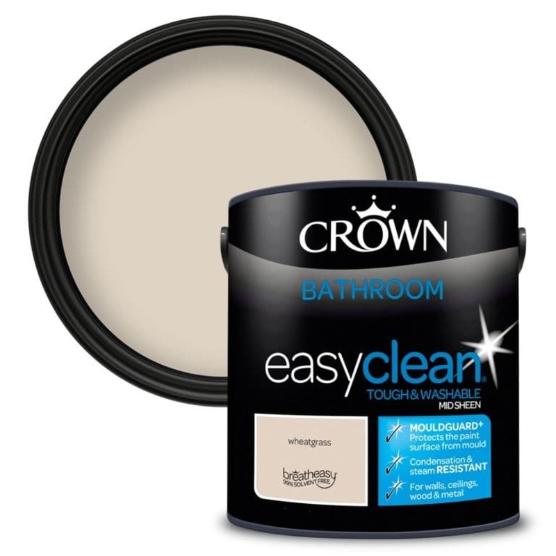 Crown Easyclean Bathroom Mid Sheen 2.5L – Wheatgrass