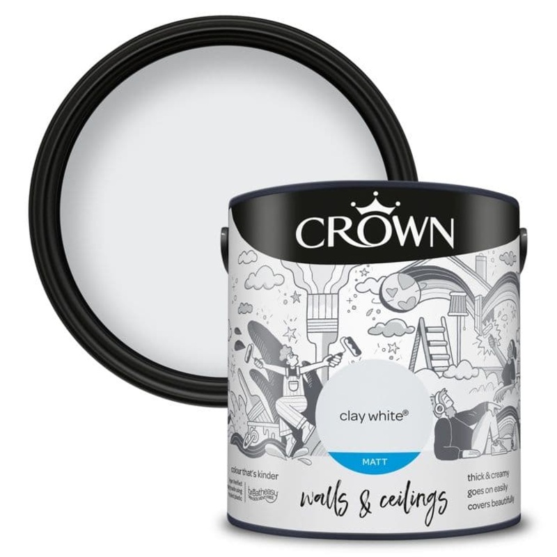 Crown Walls & Ceilings Matt  2.5L – Clay White