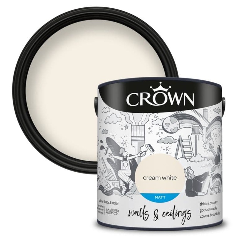 Crown Walls & Ceilings Matt  2.5L – Cream White