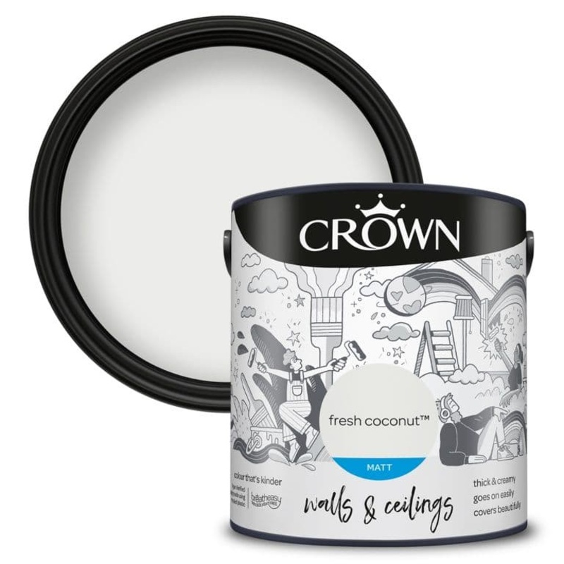 Crown Walls & Ceilings Matt 2.5L – Fresh Coconut