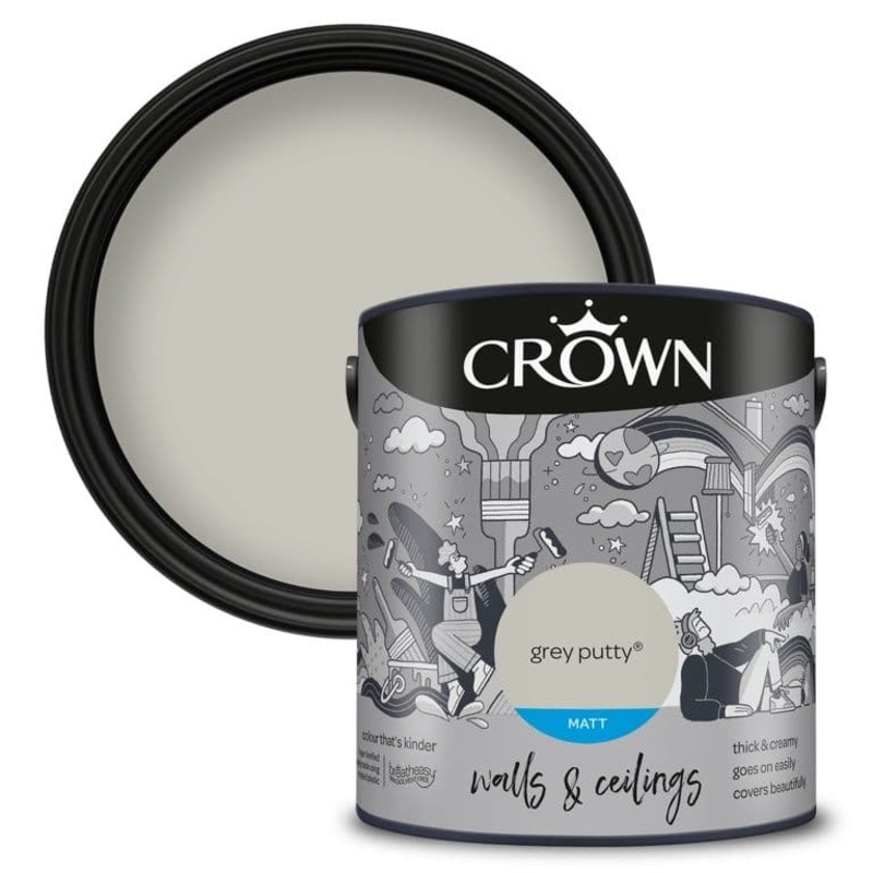 Crown Walls & Ceilings Matt  2.5L – Grey Putty