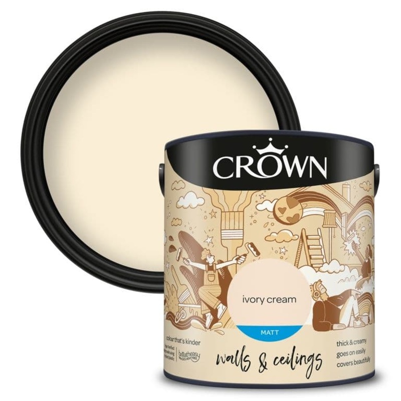 Crown Walls & Ceilings Matt  2.5L – Ivory Cream